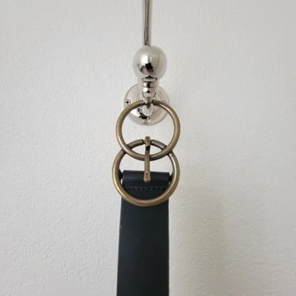 GAP Double Ring Leather Belt Black Small - Picture 2 of 5